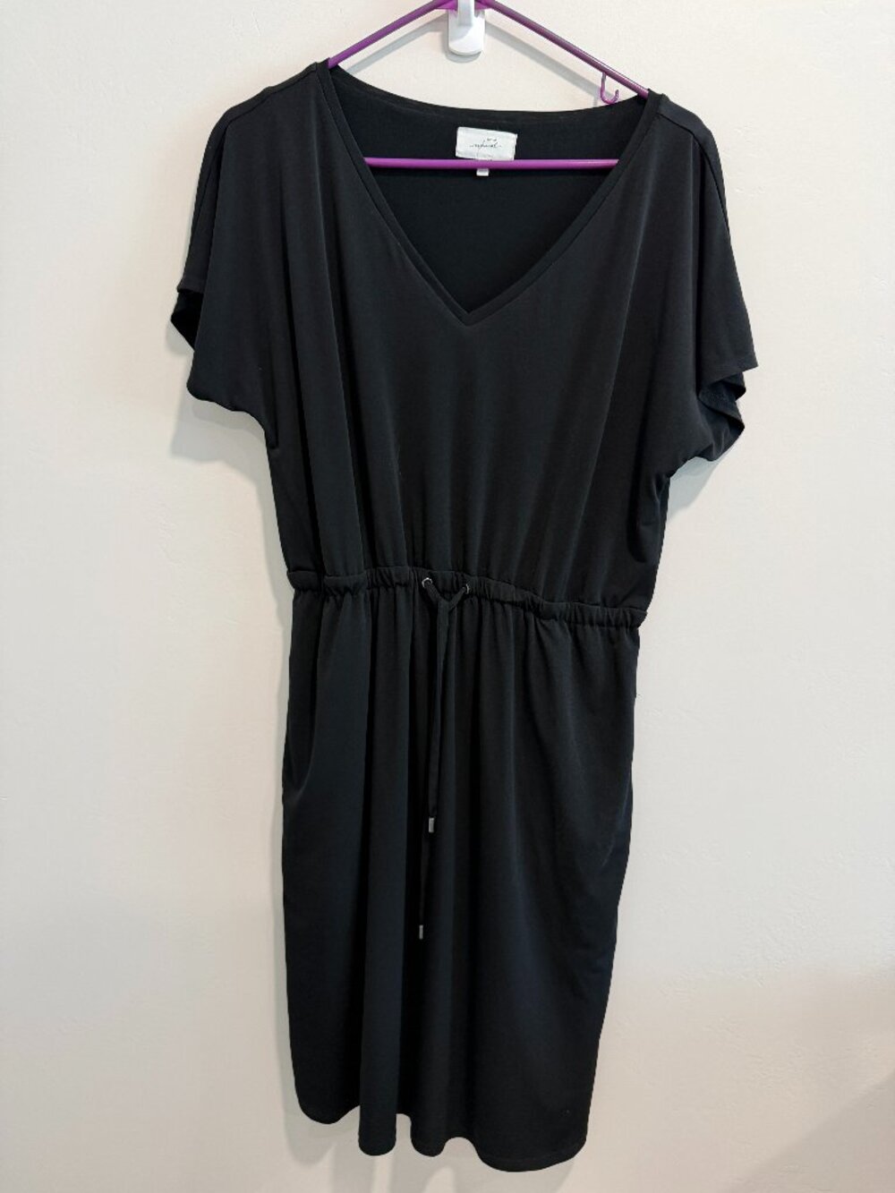 Soma Weekend Softlite Tee Shirt Dress Women Size Large Short Sleeve Drawstring